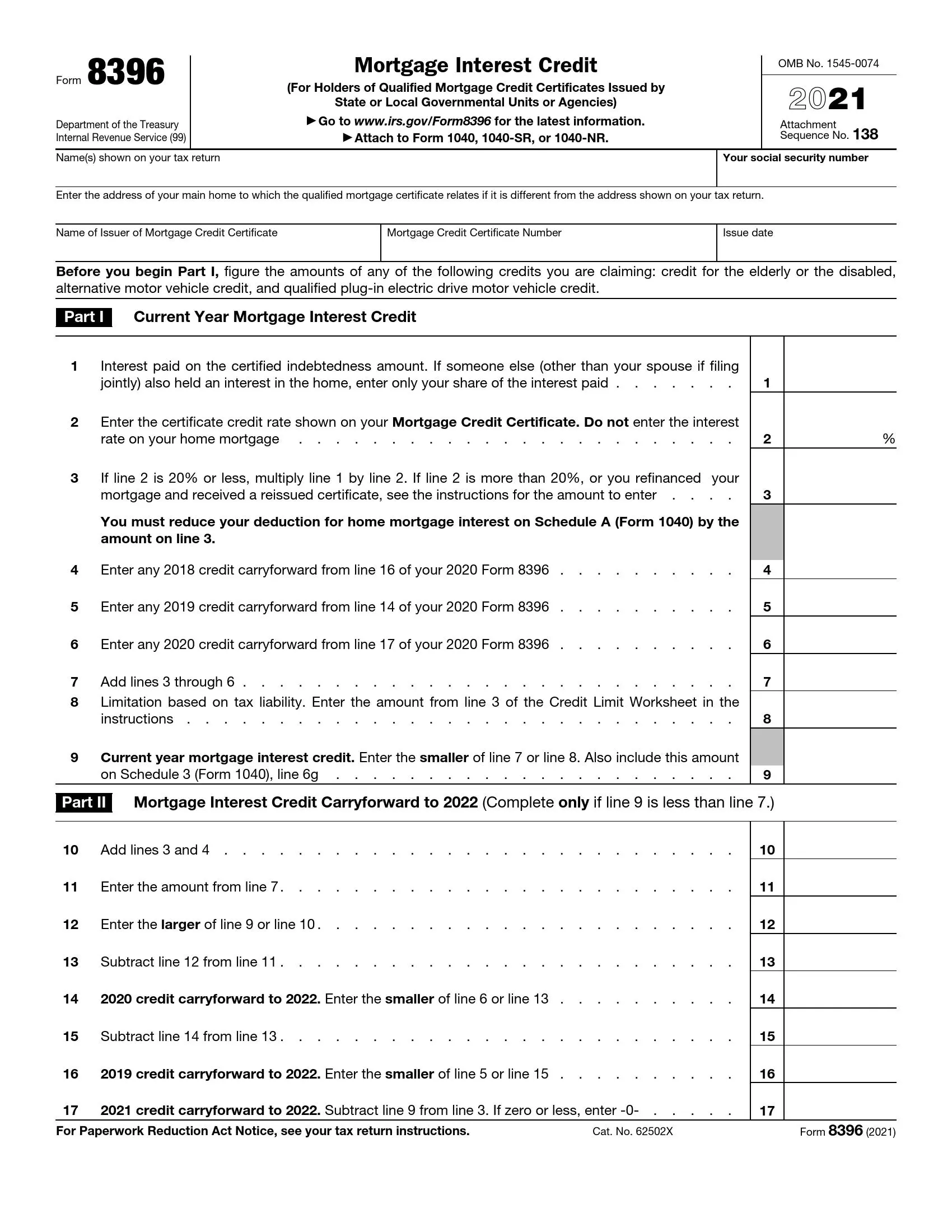 irs form 8396 2021 preview