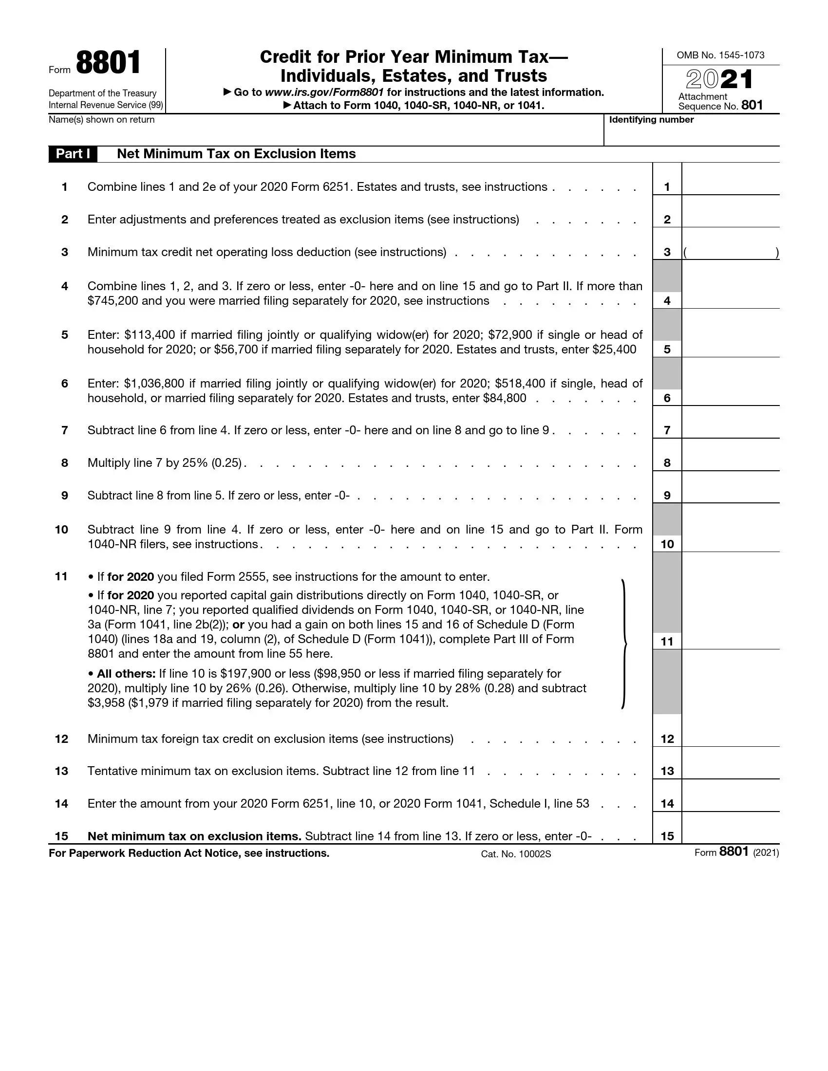 irs form 8801 2021 preview