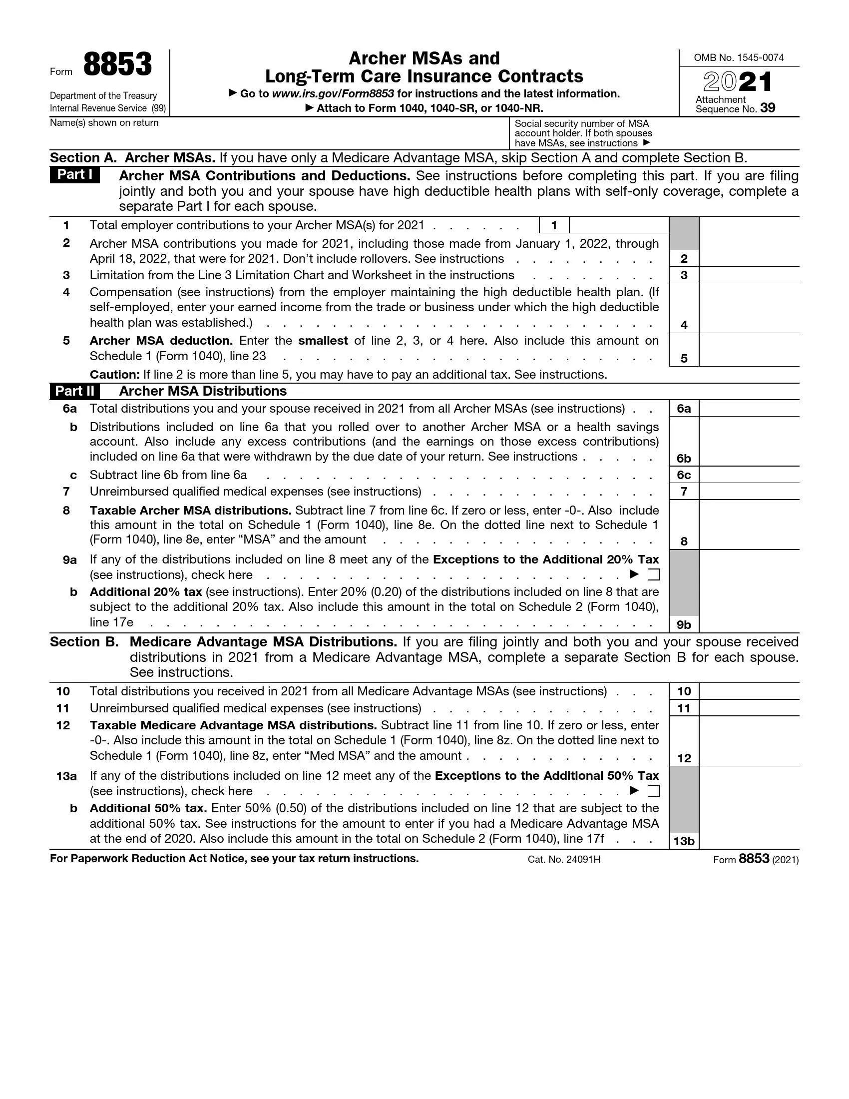 irs form 8853 2021 preview