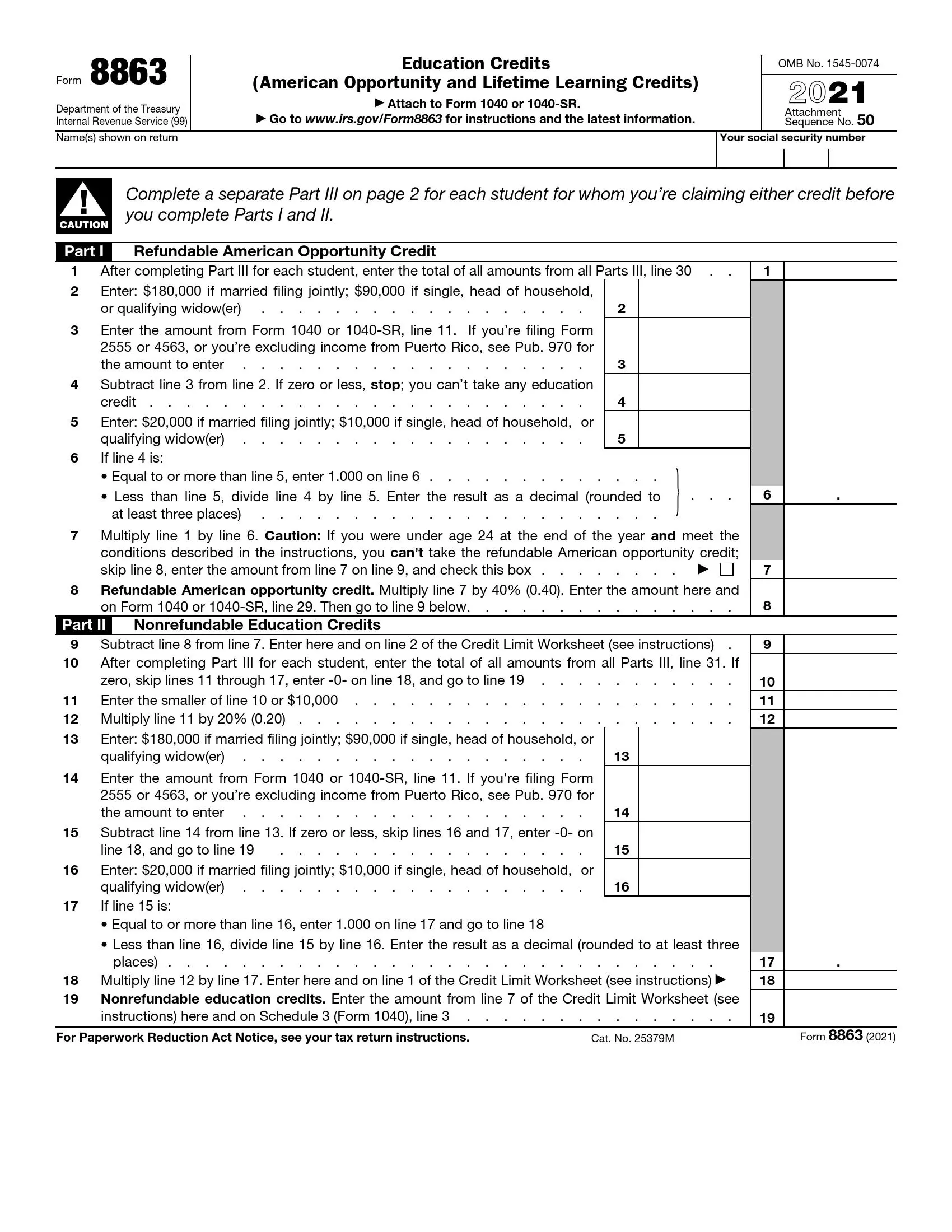irs form 8863 2021 preview