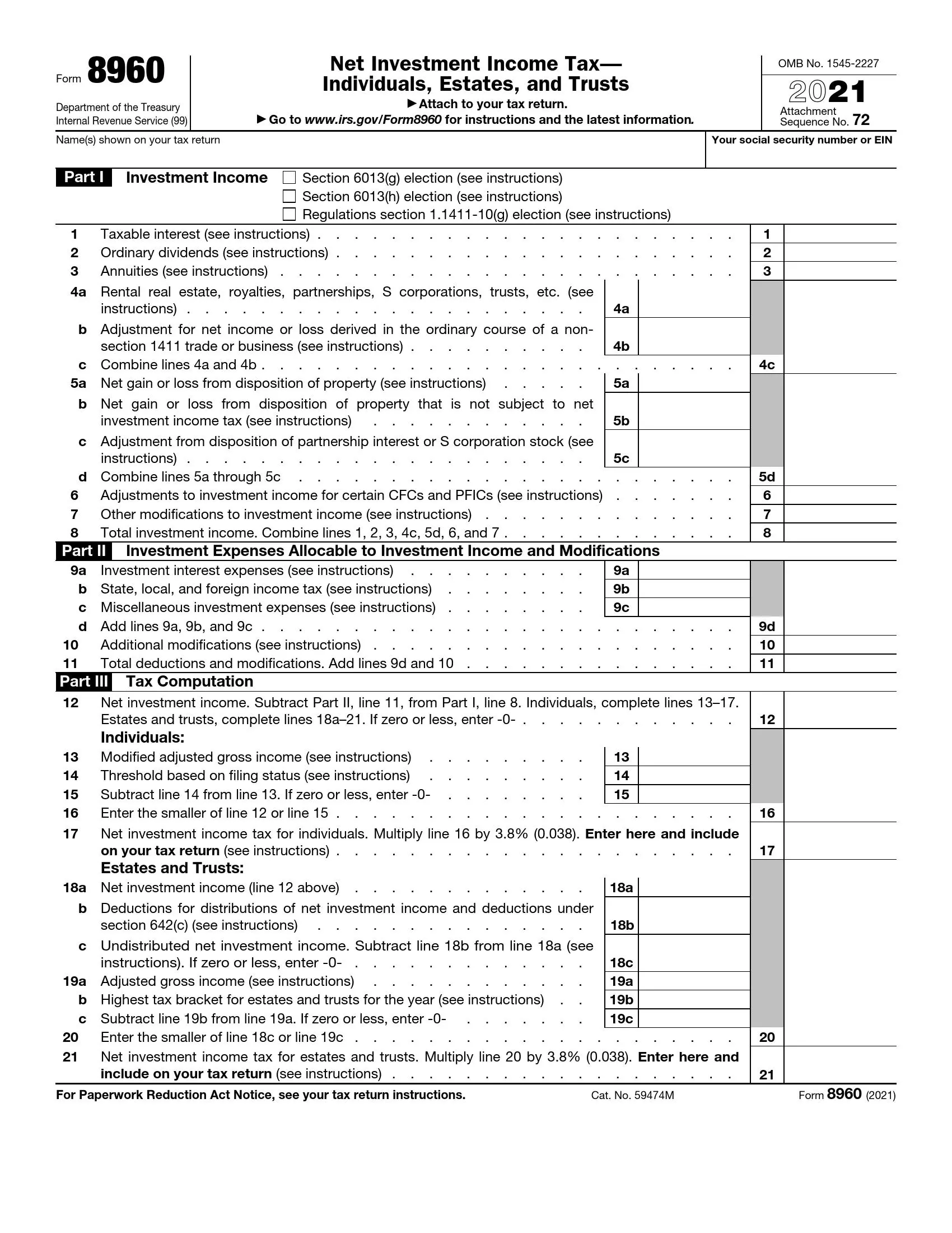 irs form 8960 2021 preview