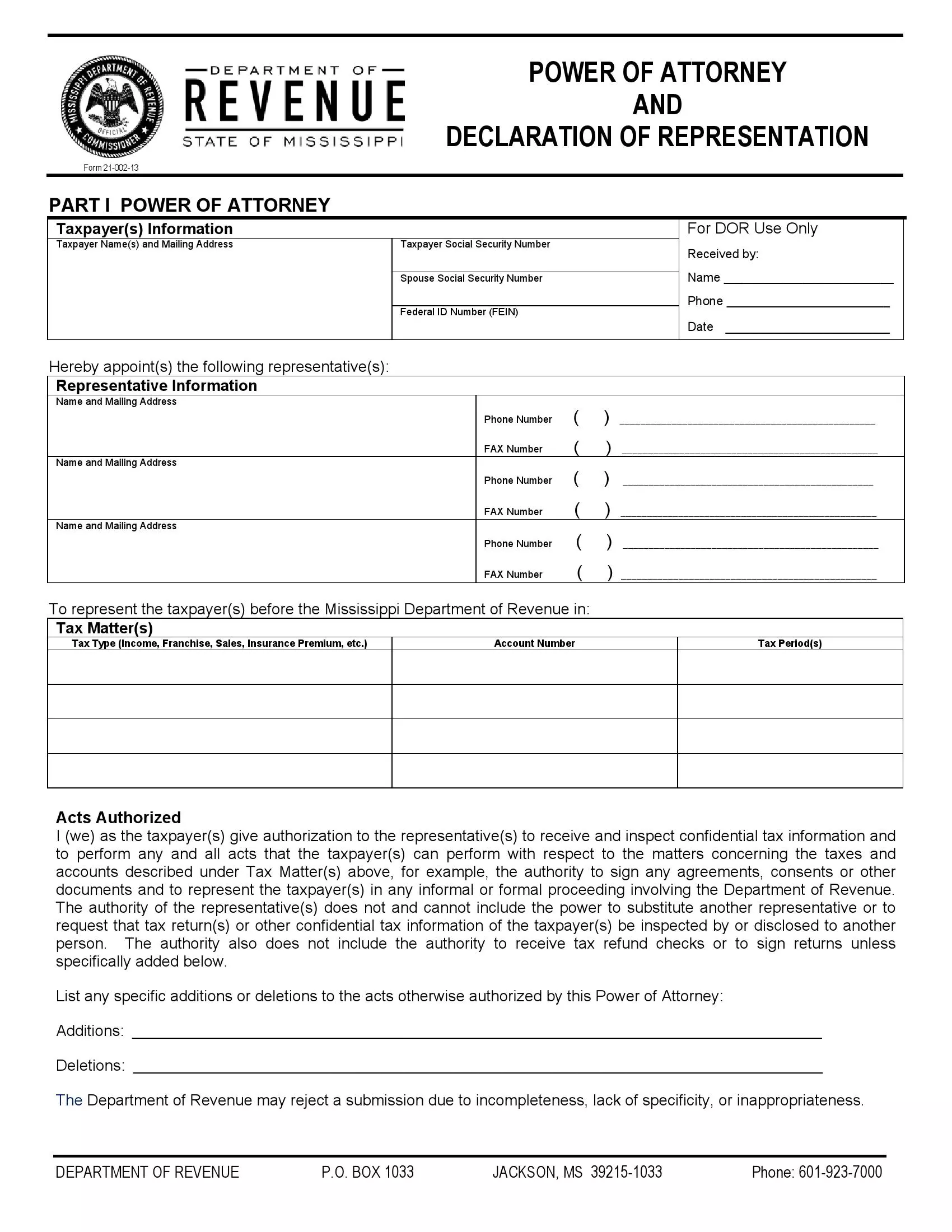 Mississippi form 21 002 11 preview