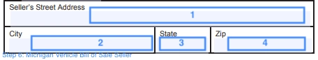 step 6 to filling out a michigan vehicle bill of sale form seller