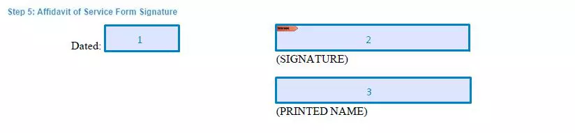 Step 5 to filling out an affidavit of service template signature