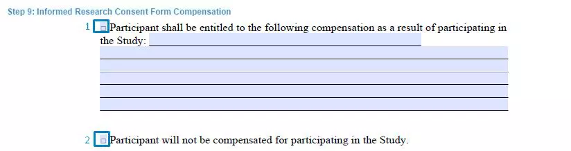 Step 9 to filling out an informed research consent sample compensation