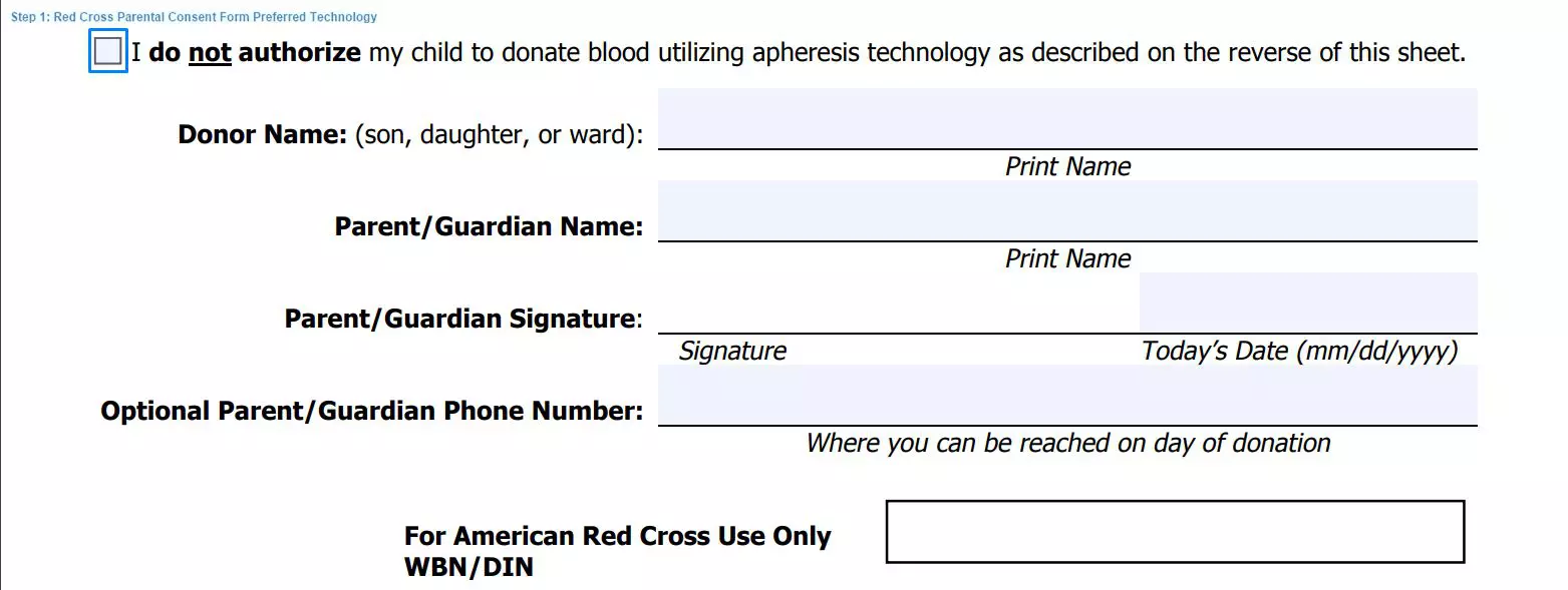 Parental/Guardian Consent Form for Blood Donation - Cannon School
