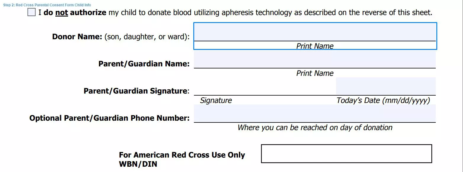 Parental/Guardian Consent Form for Blood Donation - Cannon School