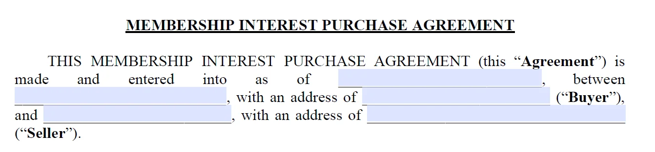 Membership Interest Purchase Agreement Parties